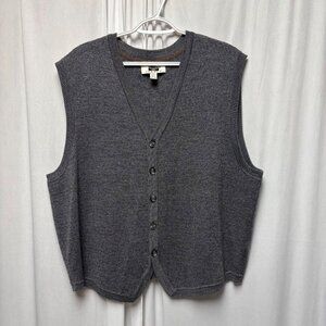 Joseph Abboud Gray Merino Wool Blend Sweater Vest Mens Sz XXL Academia Old Money
